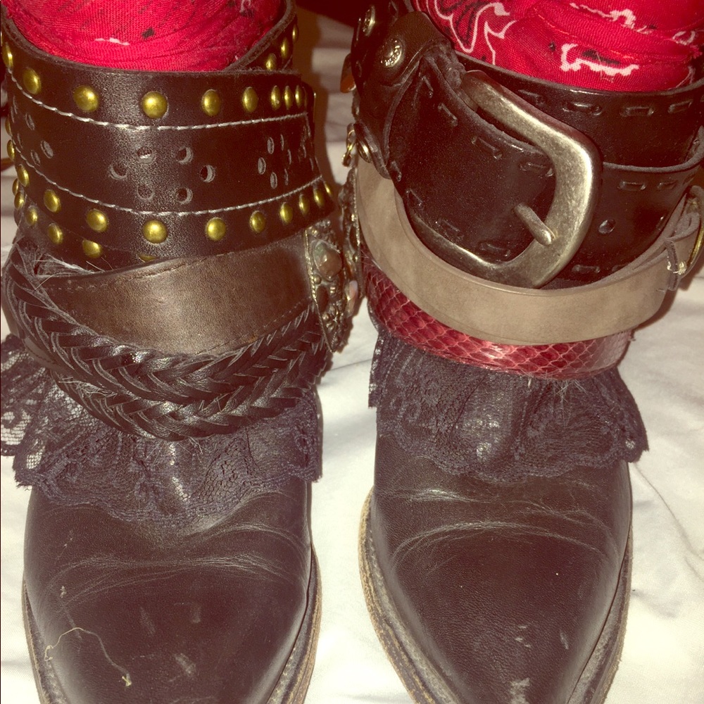 BOHO up cycled Cowboy boots
